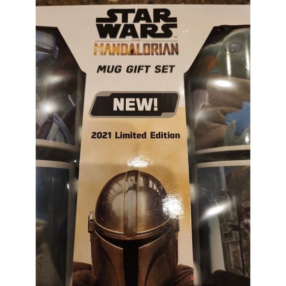 2021 Star Wars The Mandalorian 6 Mug Set Limited Edition w/ Cocoa Mix - Picture 2 of 10